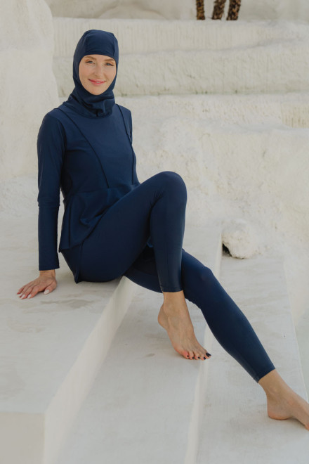 Lee Vierra Layla Burqini Two Pieces Women Baju Renang Muslim Wanita - True Navy