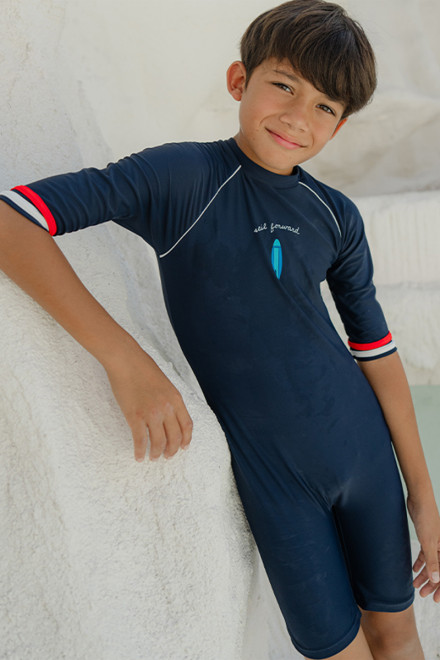 Bleu Marine Long Sleeve Diving Unisex Baju Renang Anak