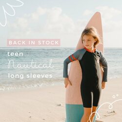 RESTOCKED: Teens Nautical Long Sleeves 🏄🏻
•
Our long sleeves diving swimsuit is made out of premium quality material (80% nylon and 20% spandex), complete with UPF 50+ which will help to keep your little ones protected and sun-safe! 

Product details:
- Material: 80% nylon 20% spandex with additional UPF 50+ Sun Protection
- Chlorine resistance 
- Made out of 4 way stretch material for extra comfort stretch
- YKK zipper for extra durability and corrosion resistance
- Featuring front zipper opening for easy access 
- Colour options: Blue & Black

Avalailable now at Shopee, Tokopedia